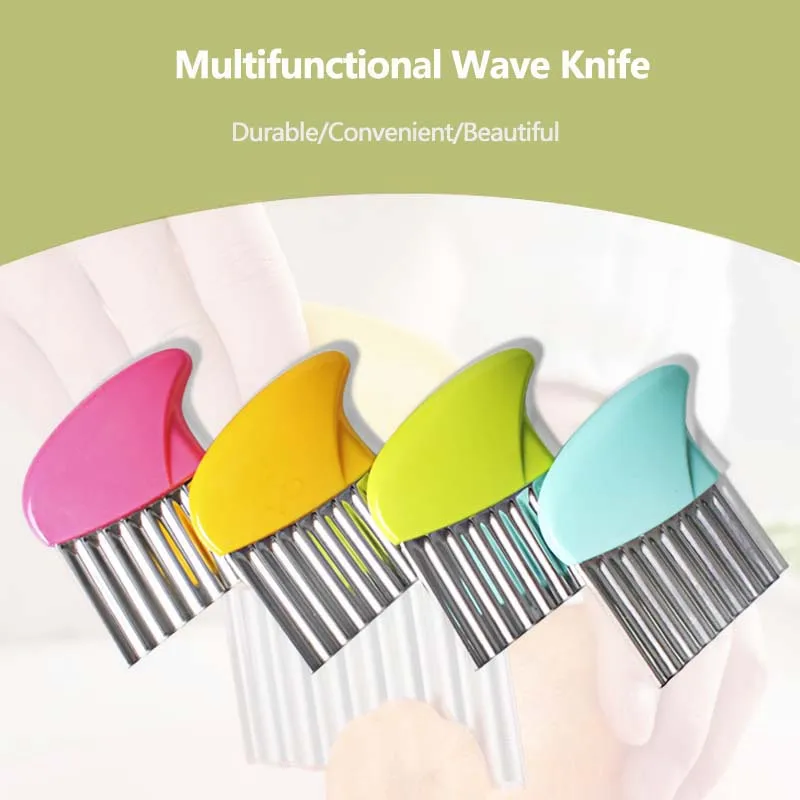 New Kitchen Tools Stainless Steel Vegetable Carrot Wavy Cutter Slicer Potato Chips Corrugated Knife Wrinkled French Fries