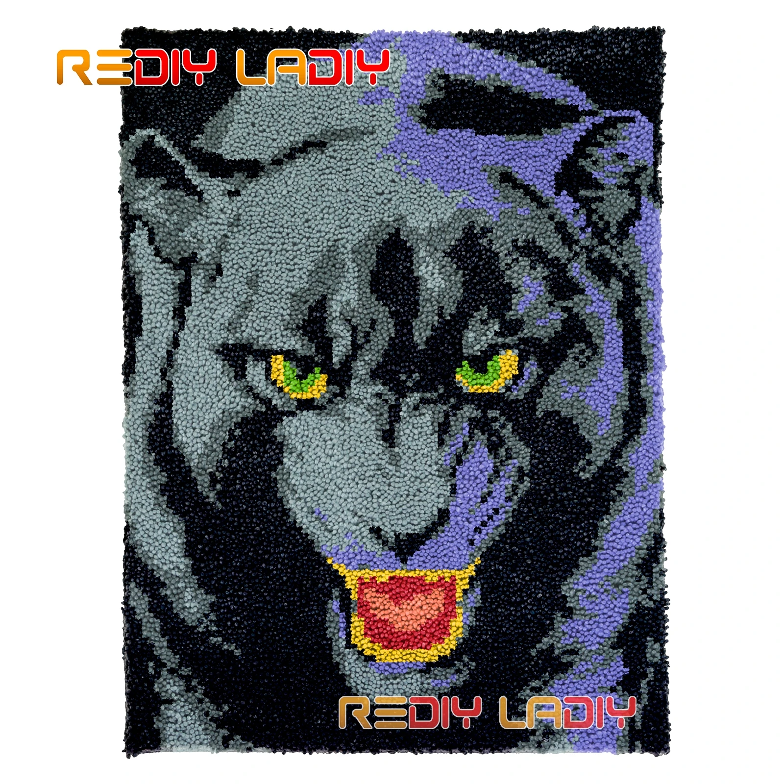 

Latch Hook Rug Black Leopard DIY Carpet Rug Chunky Yarn Cushion Crocheting Wall Tapestry Kits Knitted Floor Mat Arts & Crafts