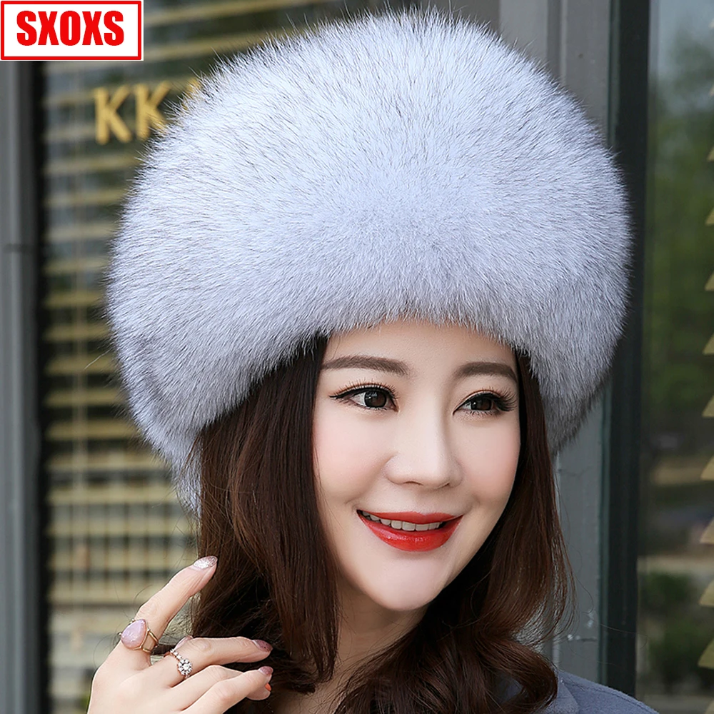 100% настоящая русская качественная шапка лисы модная повседневная женская