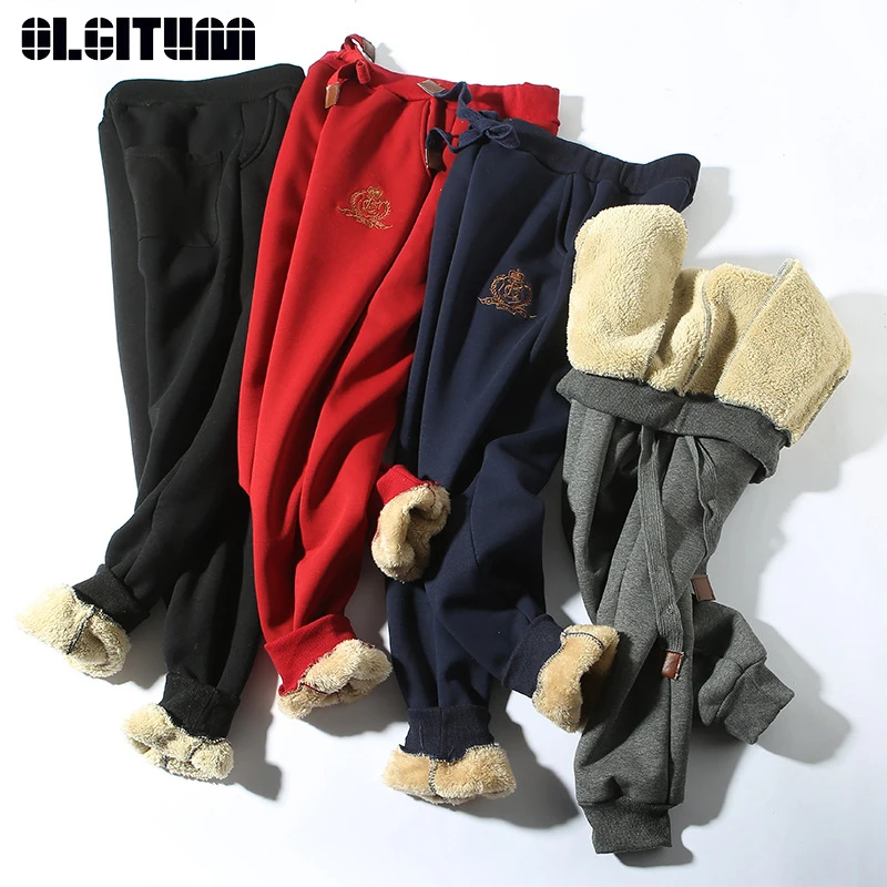 Бархатные утепленные женские зимние Хлопковые Штаны из овечьей шкуры 2020