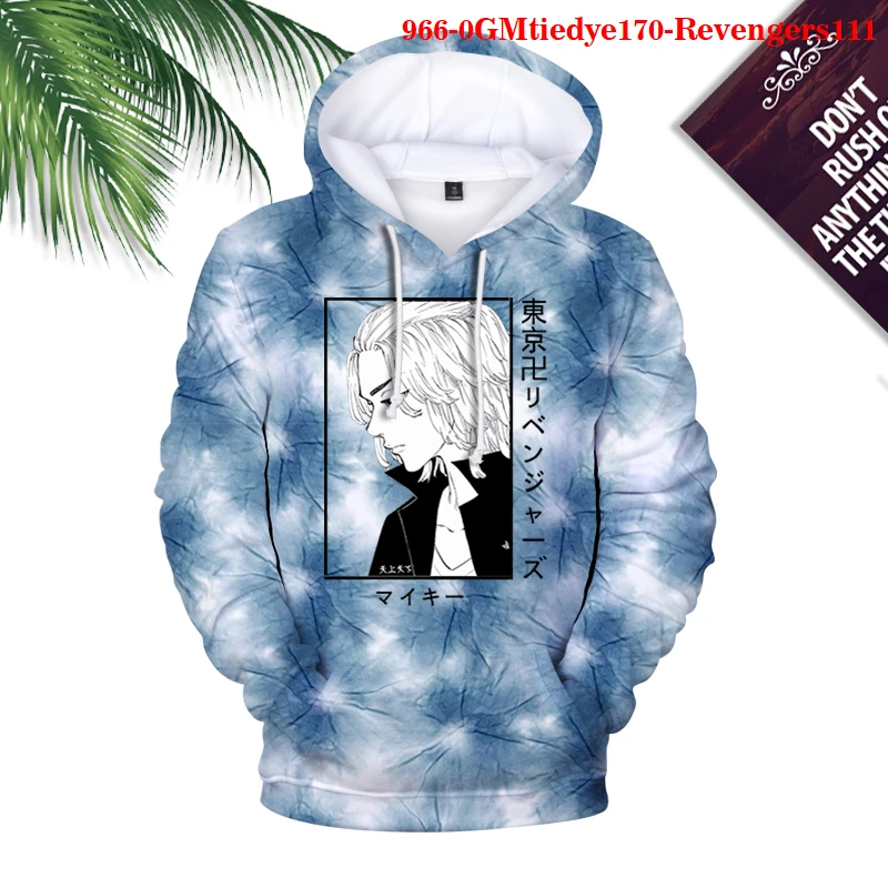

Tokyo Revengers Anime Hoodie Men Casual Hip Hop Sweatshirt Autumn Tie Dye Hoodies Sano Manjiro Mikey Cosplay Pullovers Clothes