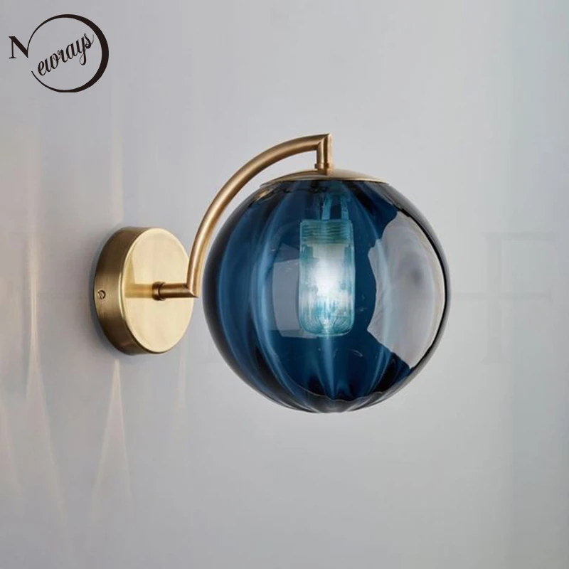 Современный Лофт G4 светодиодный настенный светильник 4 вида цветов круглый шар