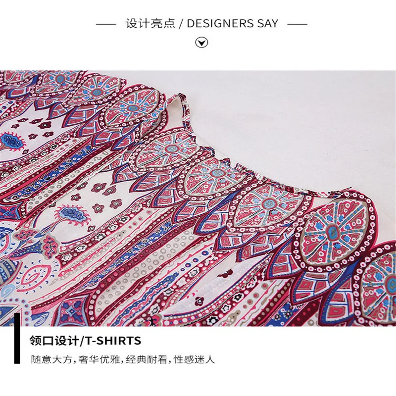 

2020 women printed flowers beach dress long size national style summer dress for girls peatchwork clothes drop shipping YS85