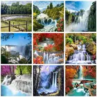 PhotoCutom масло Краски по номерам Наборы водопад 60x75cm Краски ing по номерам на холсте Пейзаж выполненные DIY пере Краски Инж