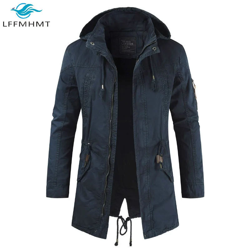

Men Spring Fall New Fashion Jacket Korean Style Slim Fit Trendy Long Sleeve Adjustable Waist Hooded Coat Male Handsome Thin Tops