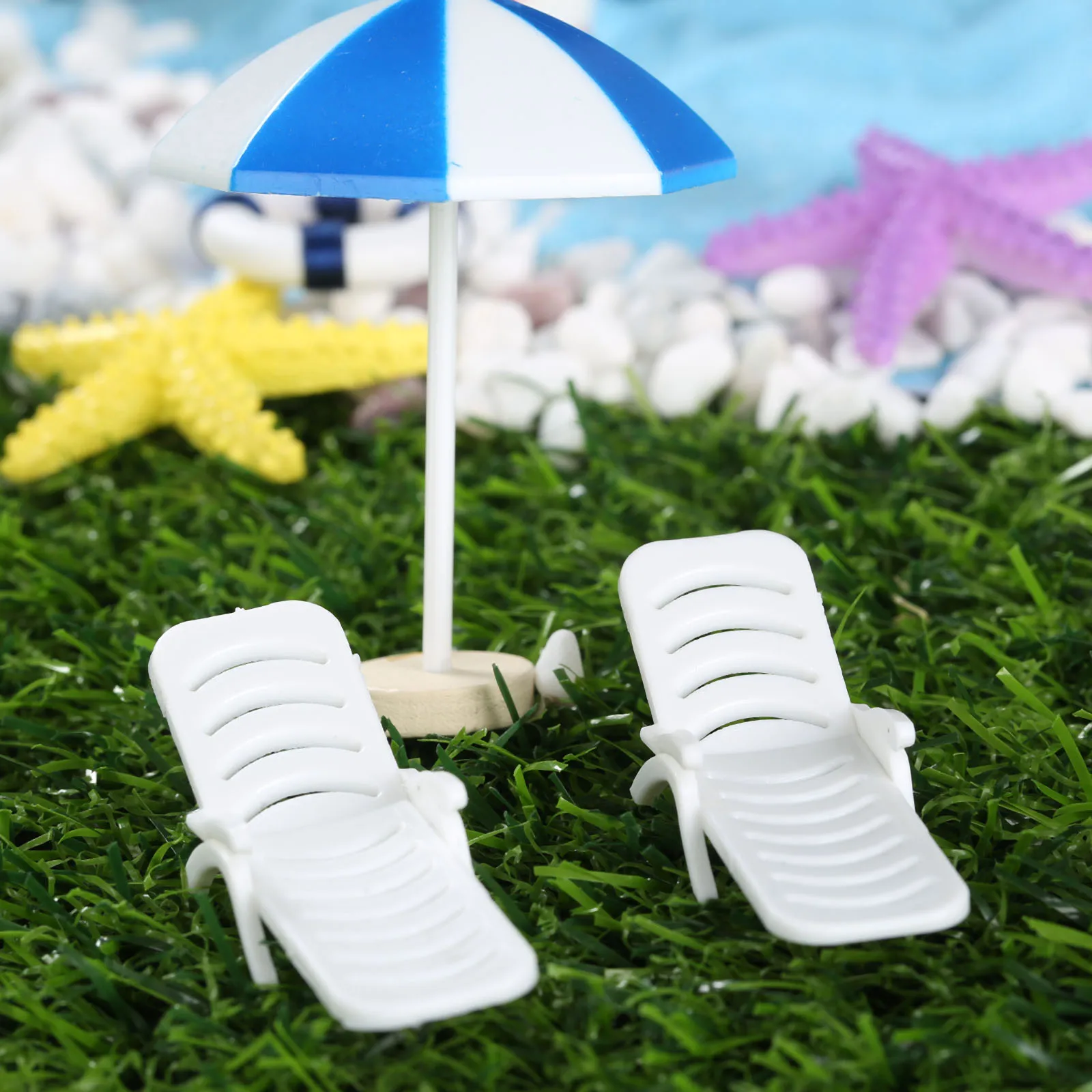Beach Chair Мини искусственный пляжный стул микро Фея садовая фигурка миниатюрный/Террариум/украшение для кукольного домика орнамент DIY аксессуары - Цвет: Beach Chair