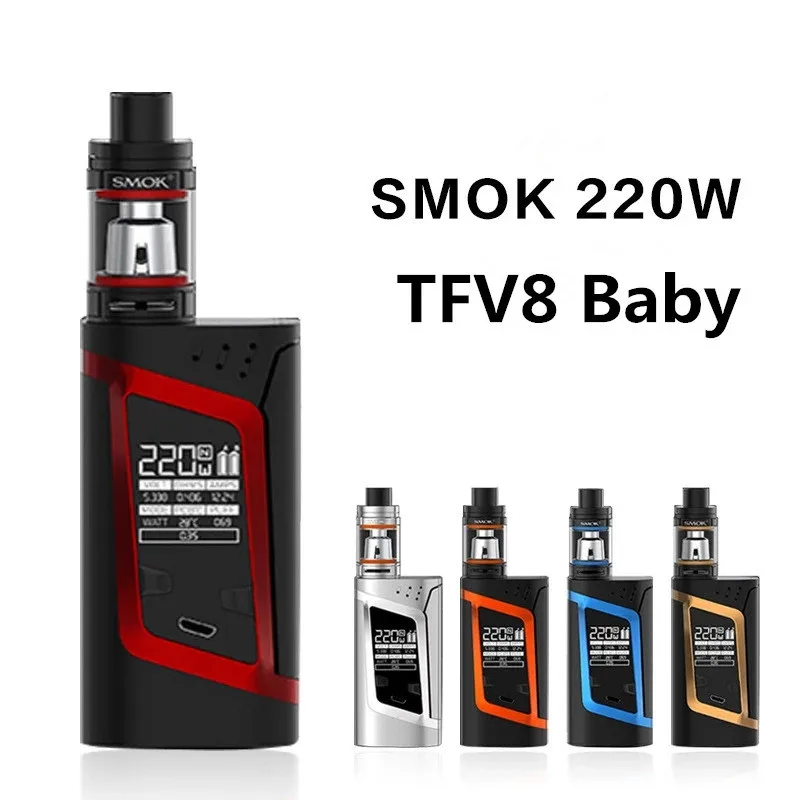 Электронная сигарета SMOK Alien Kit боксмод 220 Вт спираль испарителя TFV8 Baby Tank S168|e hookah|kit