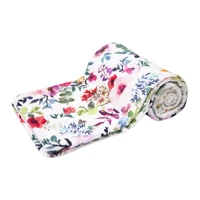 baby receiving blanket with dotted backing floral printed swaddle wrap for newborn infant bedding