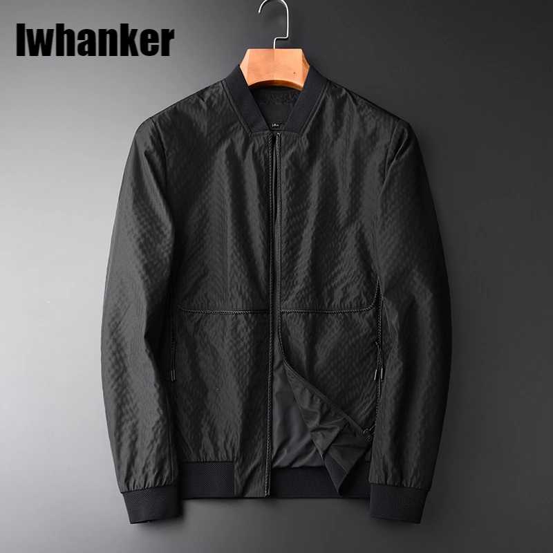 

Мужская куртка с металлической молнией, черная куртка ручной работы с воротником для бейсбола