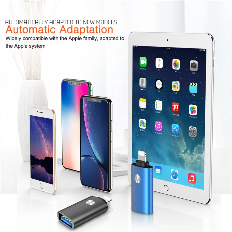 Адаптер OTG USB для камеры lightning кабель наушники конвертер MIDI клавиатура iphone 7 8 6 6s Plus
