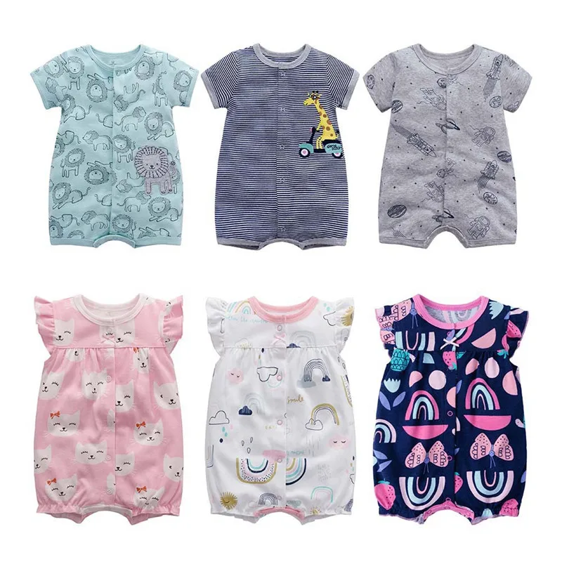 

Summer Baby Boy Bodysuits cartoon short overalls for infants Baby Jumpsuit,achildren Girls clothing vestidos body Newborn Romper