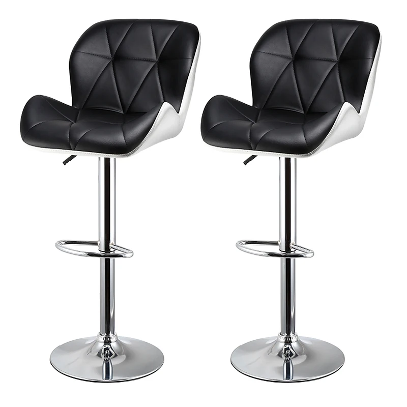 

2Pcs/Set Bar Chair Lounge Chairs PU Leather Bar Stool Lift Height Adjusted Swivel Leisure Home Office Kitchen Backrest Chair HWC