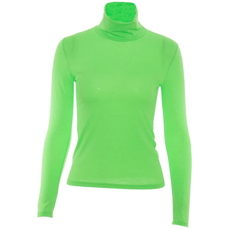 Популярная женская одежда новинка 2021 модная флуоресцентная футболка с высоким
