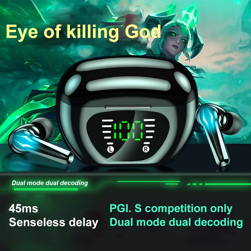 

Touch Control Wireless Headphones Hifi Soun Game Wireless Headphone Stereo Led Display Headset Bluetooth Earphone Gaming Headset