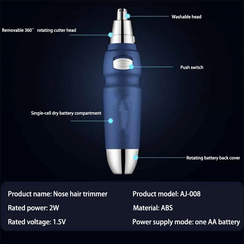 

2 Pcs Electric Shaving Nose Ear Trimmer Safety Face Care Nose Hair Trimmer for Men Shaving Hair Removal Razor