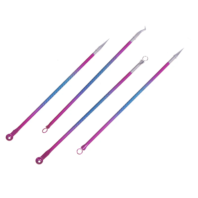 

4Pcs Blackhead Facial Remover Tweezer Curve Extractor Set Kit Acne Pimple Pore