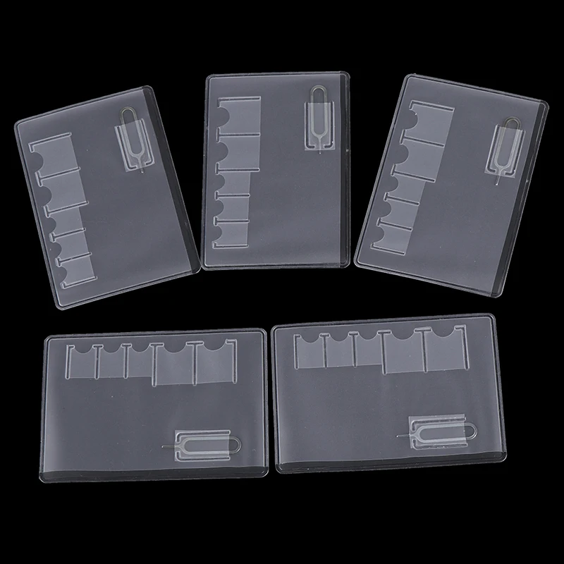6 Sim Portable SIM Micro Pin Nano Memory Card Storage Bag Box SIM Card Protector Holder 5 Pcs