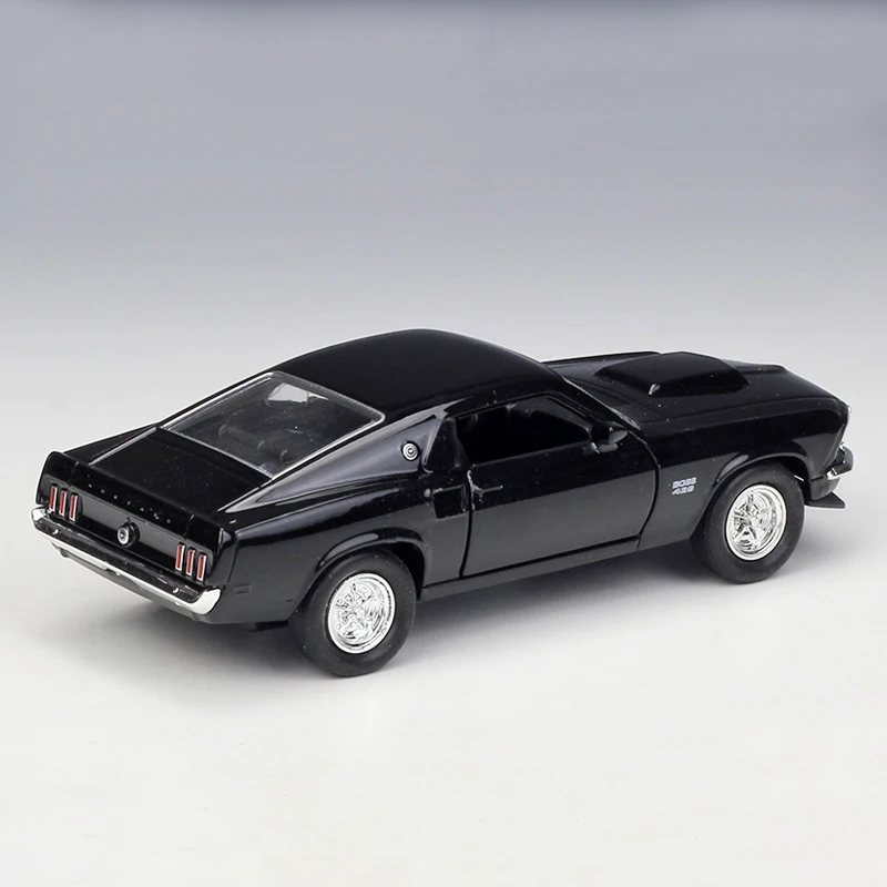 Welly 1:36 оригинальная коробка 1969 Mustang Boss 429 черный купе Тяговая обратная машина