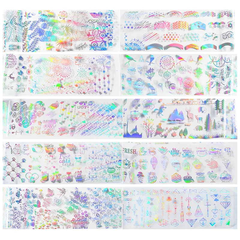

Best Selling Nail Candy Starry Paper Laser Magic Color Transfer Starry Stickers Mixed
