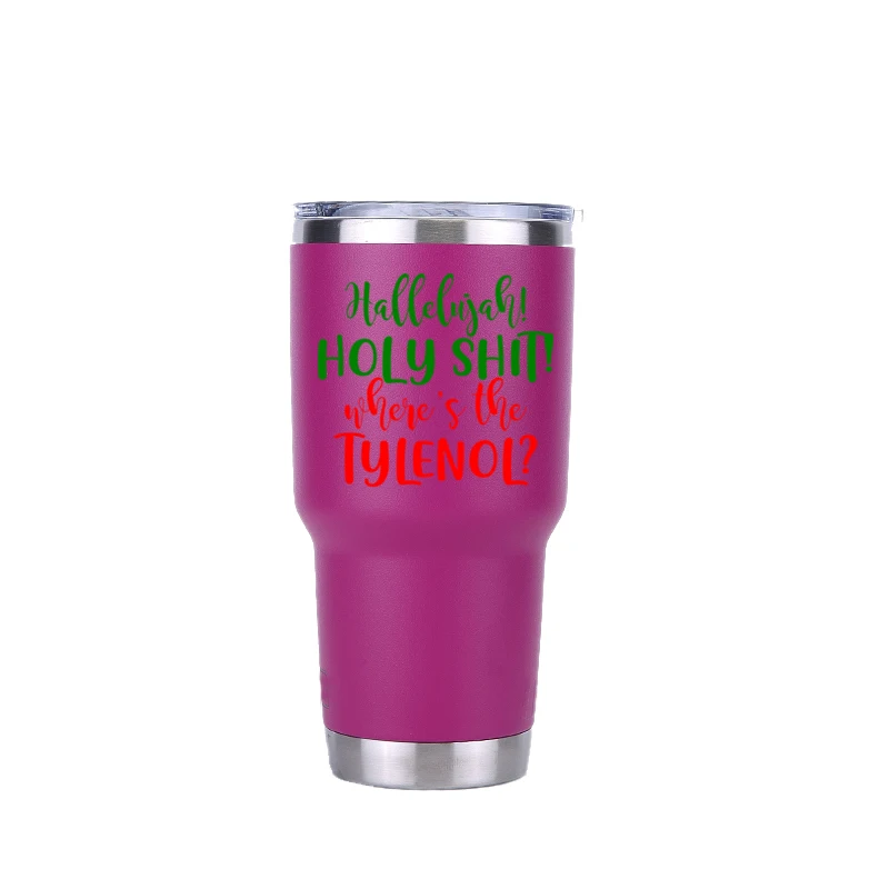 Рождество 20 унций стакан дорожная Автомобильная кружка с двойными стенками