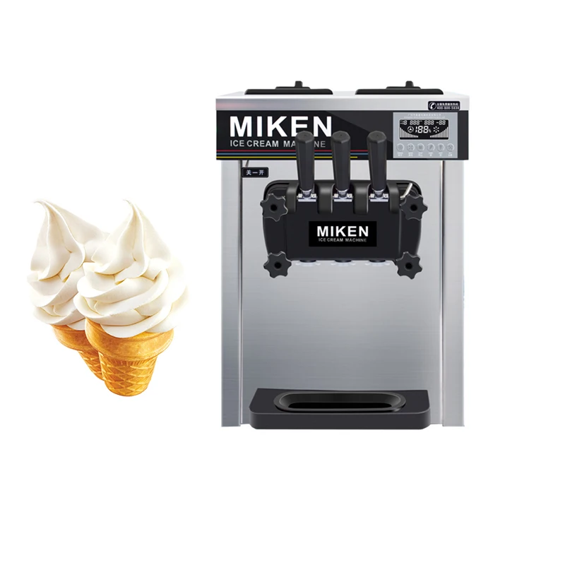

Настольный мини-автомат для производства мягкого мороженого, торговый автомат с 3 вкусами мороженого, подходит для дома, использования в пи...