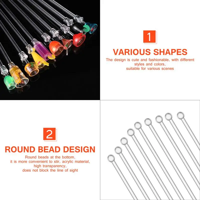 10 шт. 23 см Симпатичные Коктейль Напиток Смеситель Бар перемешивание палочки Puddler