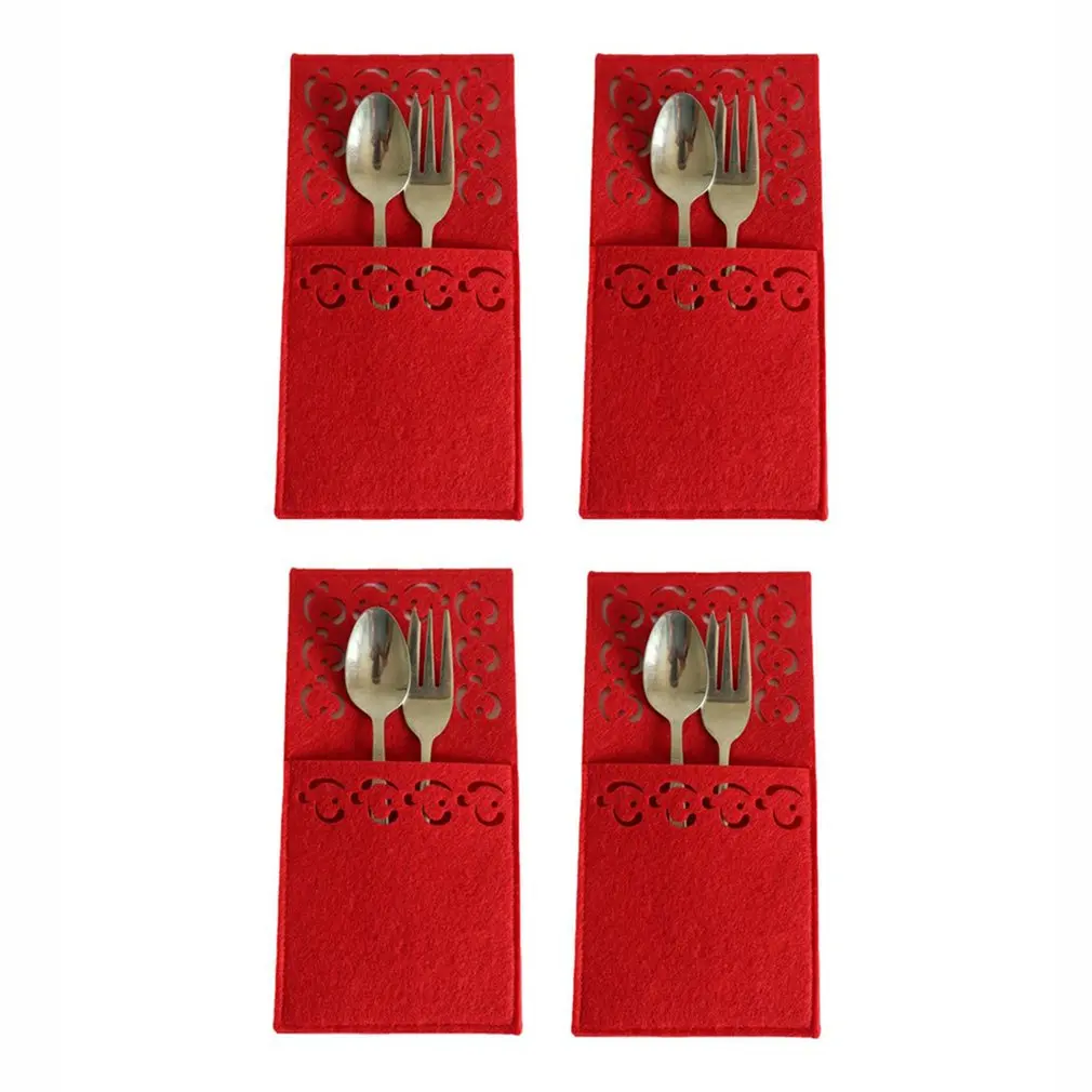 

Christmas Knife Fork Cutlery Bag 4PCS/SET Fork Dust Cover Christmas Decorations For Home Xmas Party Decoration