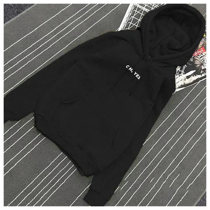 

Oh Yes Hoodies Sweatshirts 2019 New Women Casual Kawaii Harajuku Fashion Punk for Clothing European Tops Korean White
