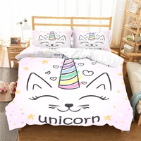 anime bedding clothes unicorn duvet cover set cartoon home textiles with pillowcase king queen double single size