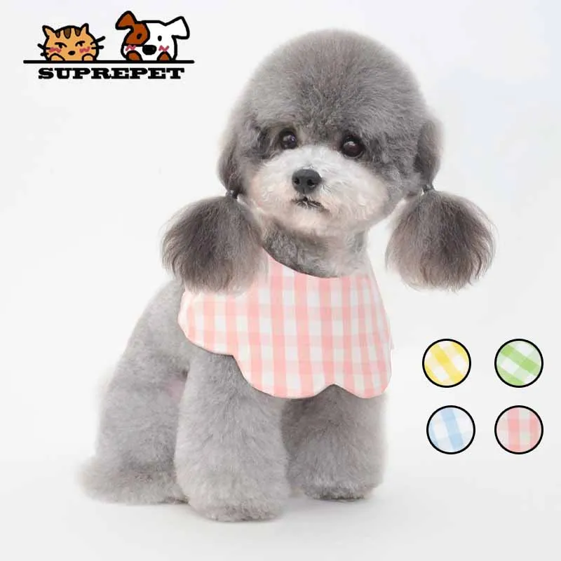 

SUPREPET Lovely Dog Accessories for Small Dogs Schnauzer Supplies French Bulldog Casual Plaid Bib Cat Pet Clothing Dropshipping