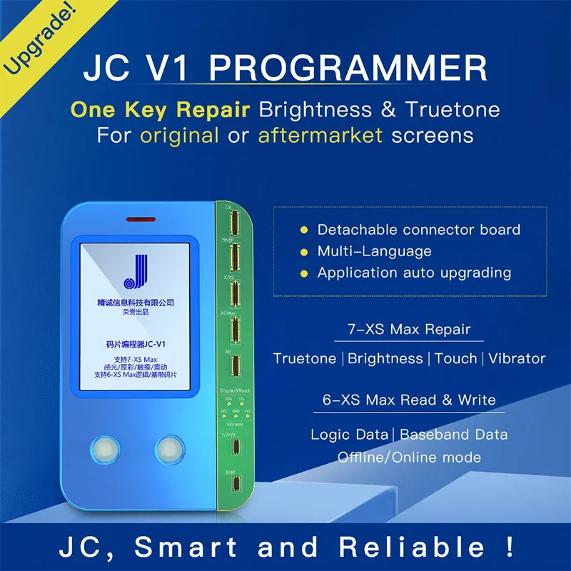 JC V1 EEPROM Programmer for Phone 7 7P 8 8P X XR XS XS MAX Photosensitive/Original Color/Touch Vibrator Repair Logic Board Read