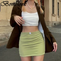 bomblook casual fashion sweet skirts womens summer 2021 solid slim stretch skirt female sexy streetwears