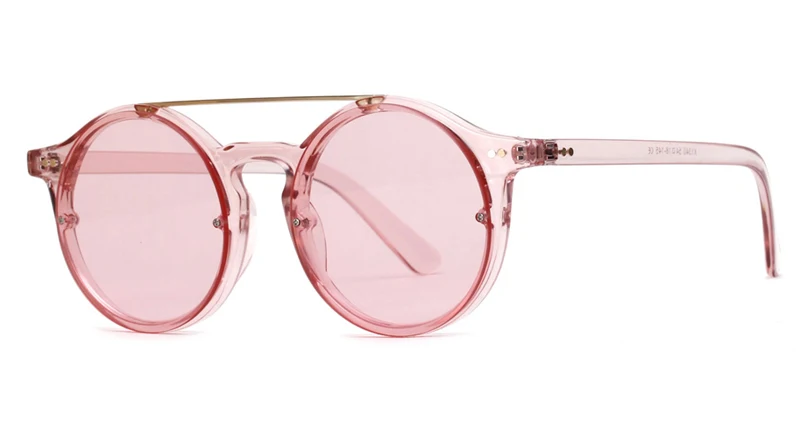 pink Peekaboo, Ретро стиль, круглые солнцезащитные очки, корейский стиль, коричневая прозрачная оправа,, очки для женщин, Ретро стиль, солнцезащитные очки для мужчин, uv400 - Цвет линз: pink