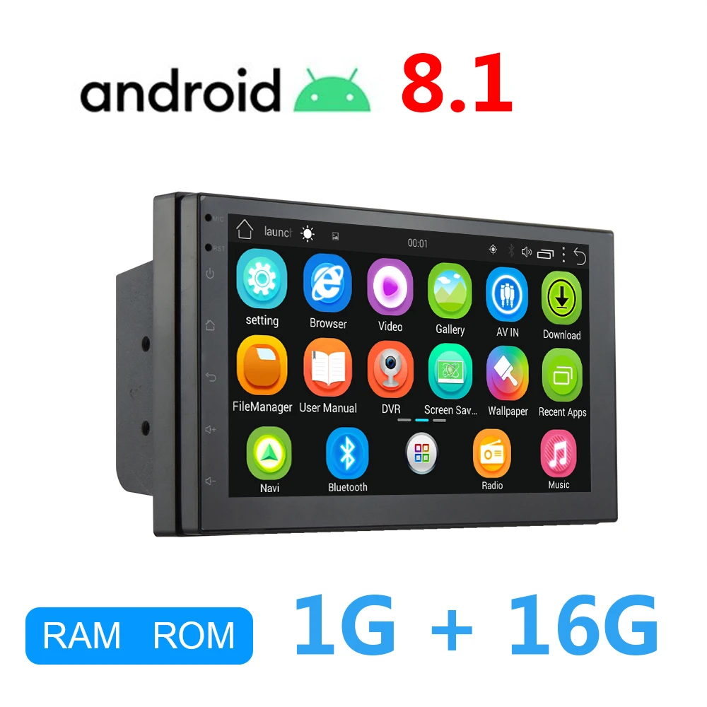 Автомагнитола 2 din 7 дюймов Android 8 1 + 16 GPS навигация BT DAB FM USB Wi Fi без dvd|Автомагнитолы| |