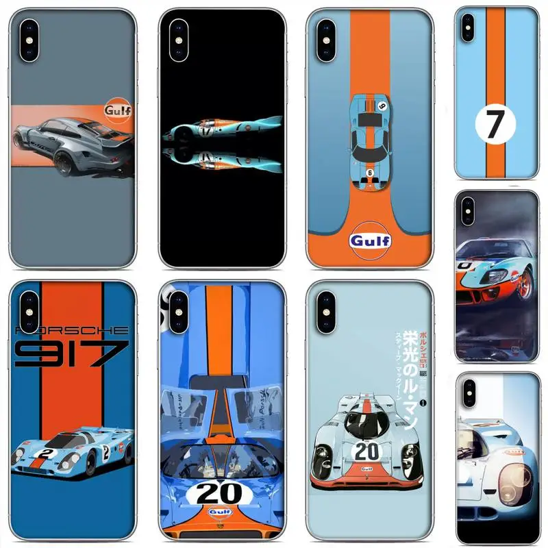 

Gulf Racing car Phone Case For Samsung S21 S30 S10 S9 S8 S7 A31 A12 A70 A52 A30 lite plus ultra soft Cover Fundas TM