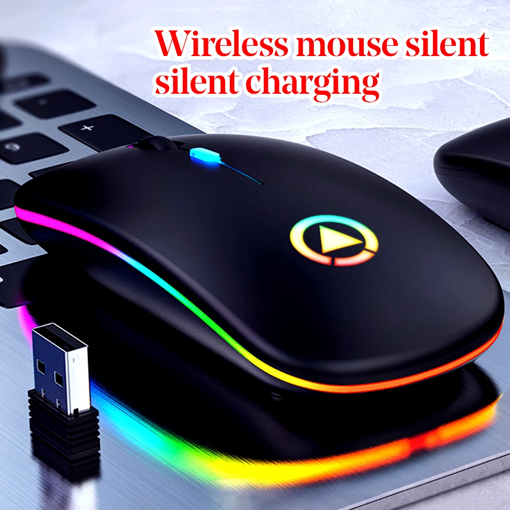 led backlit rechargeable wireless silent mouse usb mouse ergonomic optical gaming mouse desktop pc laptop mouse free global shipping
