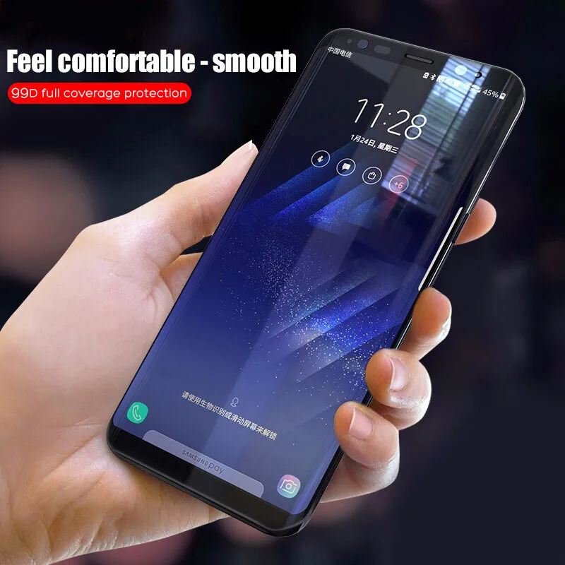 500D полностью изогнутое закаленное стекло для samsung Galaxy S9 S8 Plus Note 9 8 Защитная пленка для экрана на samsung S7 S6 Edge S9