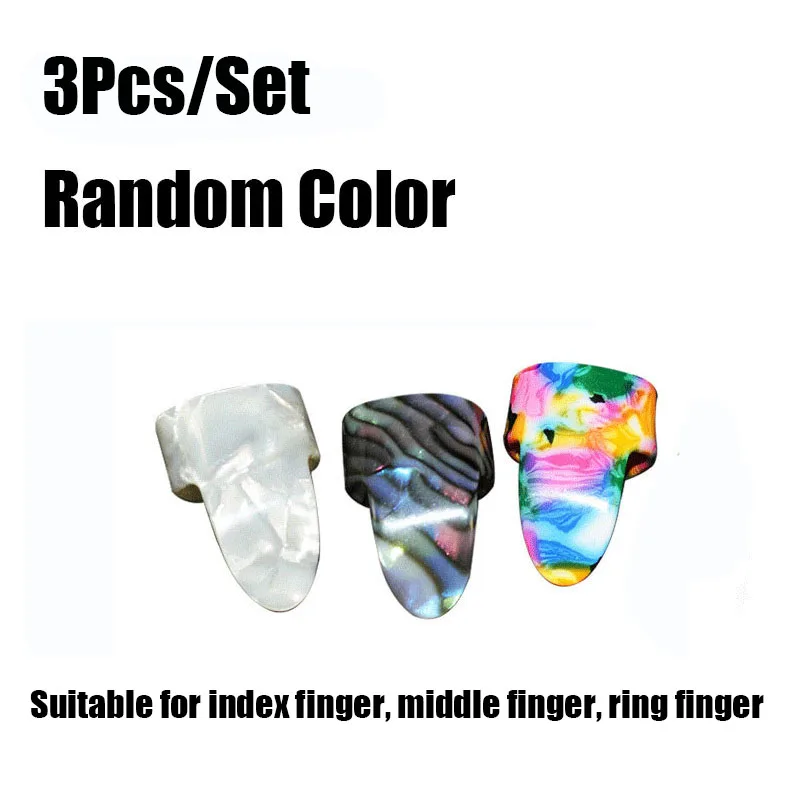 Random Forefing Pick 1 шт. медиаторы для гитар с большим пальцем медиатор медиаторы s медиаторы для гитар оболочка для акустической электрической бас-гитары случайный цвет - Color: Random Forefing Pick