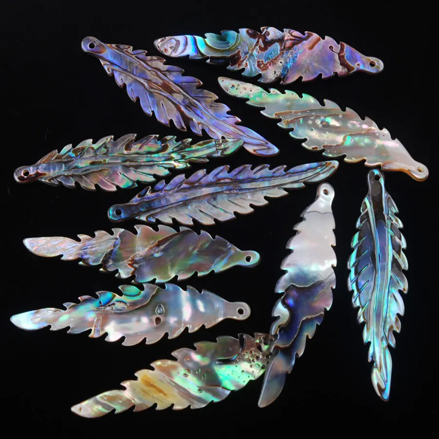 

WOJIAER New Zelanian Abalone Shell Pearl Gem Stone Bead For Making Jewelry PN3499