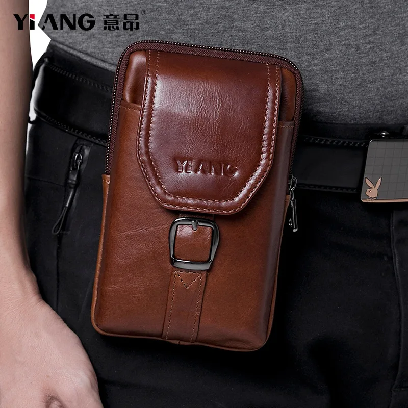 YIɺNG бренд натуральная кожа мужской поясной ремень крестообразная сумка для