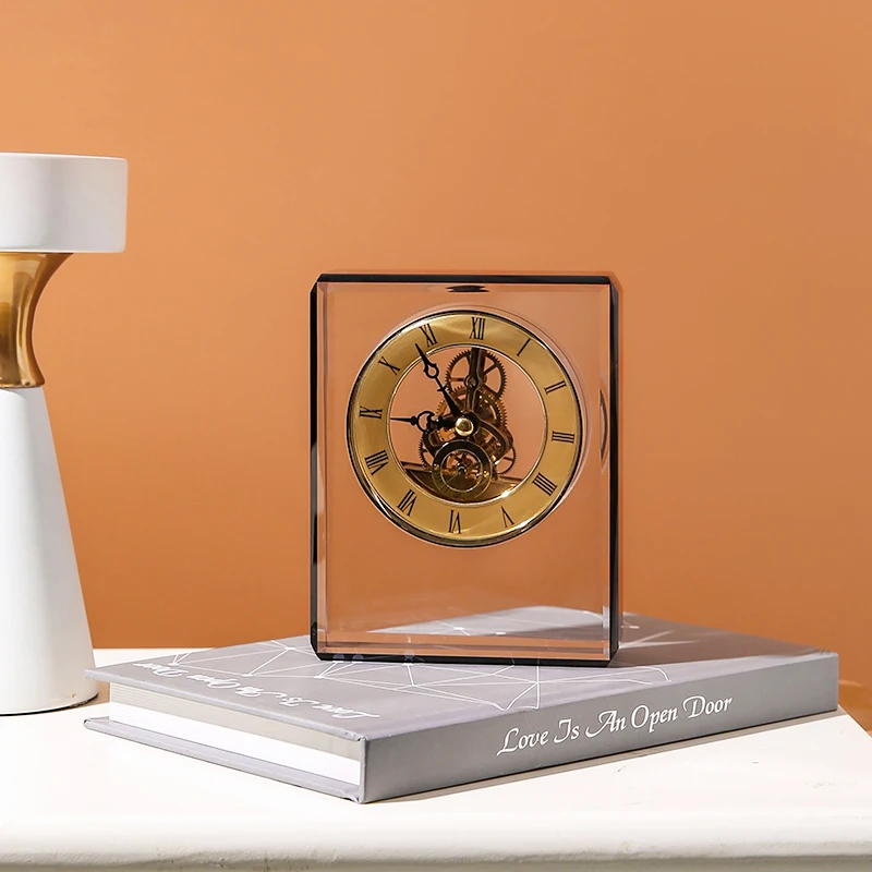 

Роскошные Настольные часы в скандинавском стиле, бесшумные электронные настольные часы со втором кристаллом для гостиной, настольные часы,...