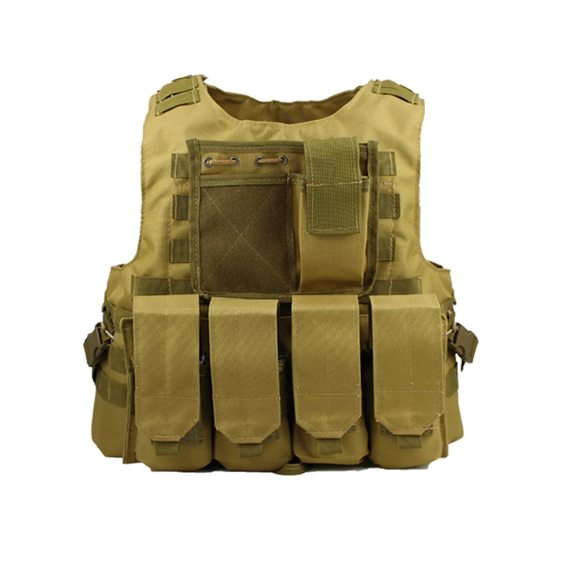 Brown Военный жилет тактический страйкбол боевой жилет армейский Molle Штурмовое поле оборудование Охота верхняя одежда CS жилет 10 цветов - Цвет: Brown