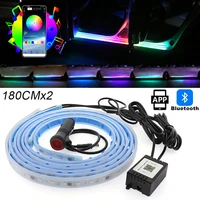 2 pcs 70 86 inch car running board lights 105 smd 5050 chips multicolor rgb led strip lights wireless bluetooth 4 0 app control