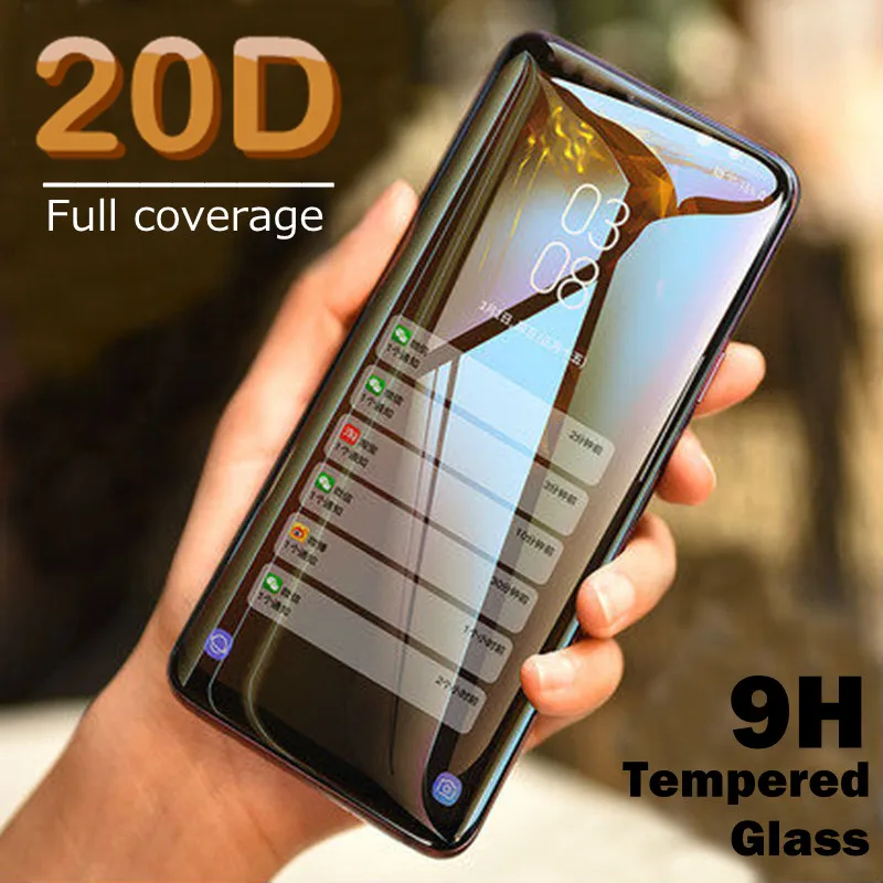 Изогнутое закаленное стекло 20D для Samsung Galaxy S8 S9 Plus Note 8 9 S7edge Защита экрана A6 A8 2018