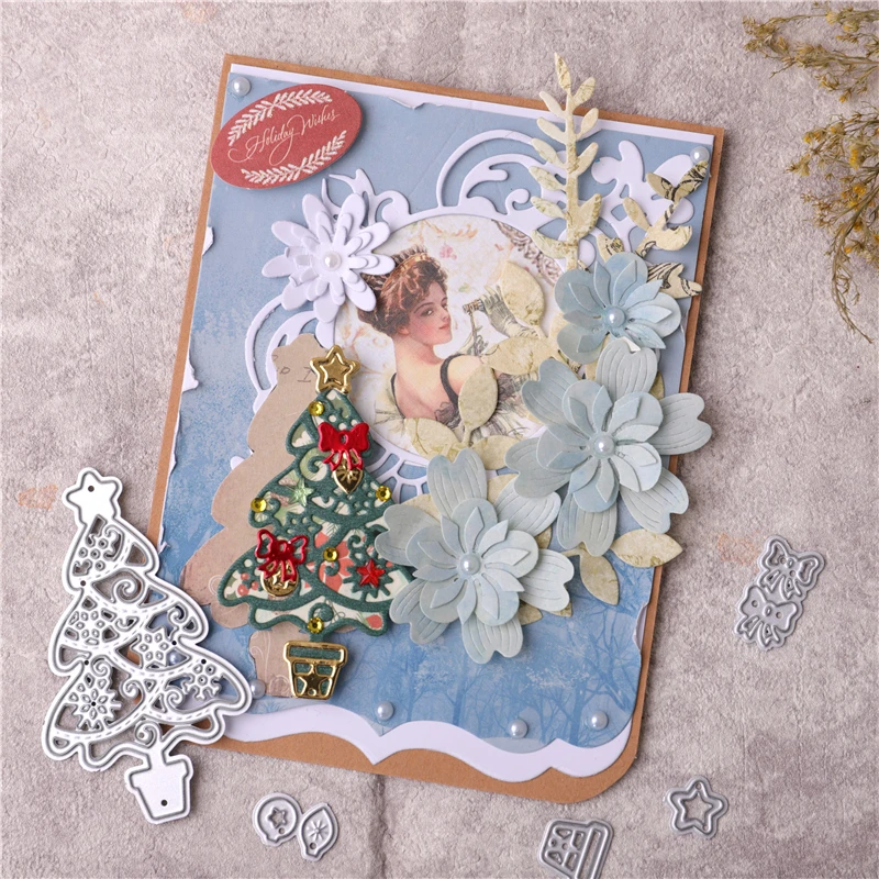 DiyArts Рождественская елка металла резки Скрапбукинг Ремесло штампы трафарет