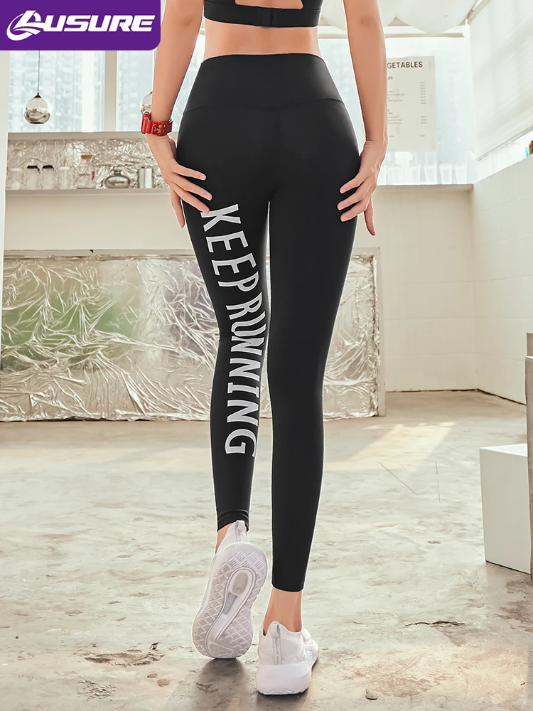 Брюки Lusure для йоги женские узкие брюки с высокой талией персиковые бега