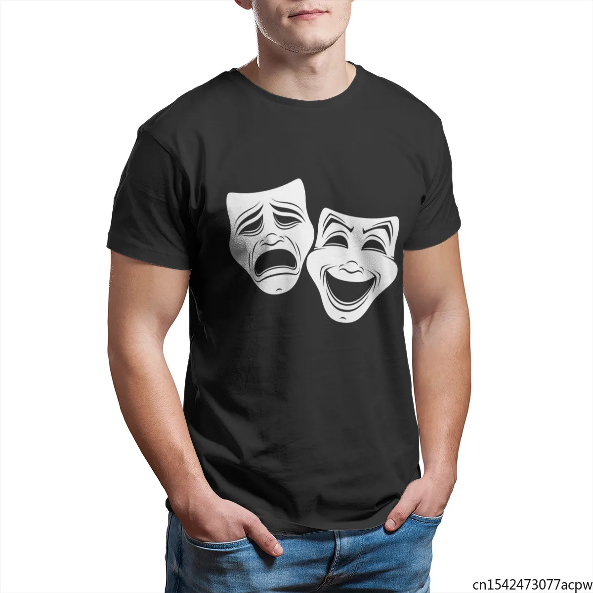 

Мужская футболка с изображением комедии и трагедии театра