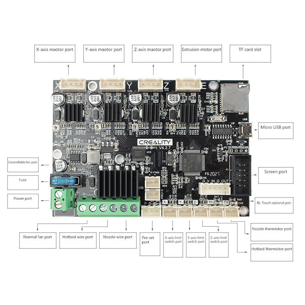 

3D Printer Accessories V4.2.7 Mute Mainboard + 3D Touch Automatic Bed Leveling Sensor High Precision Kit for Ender-3