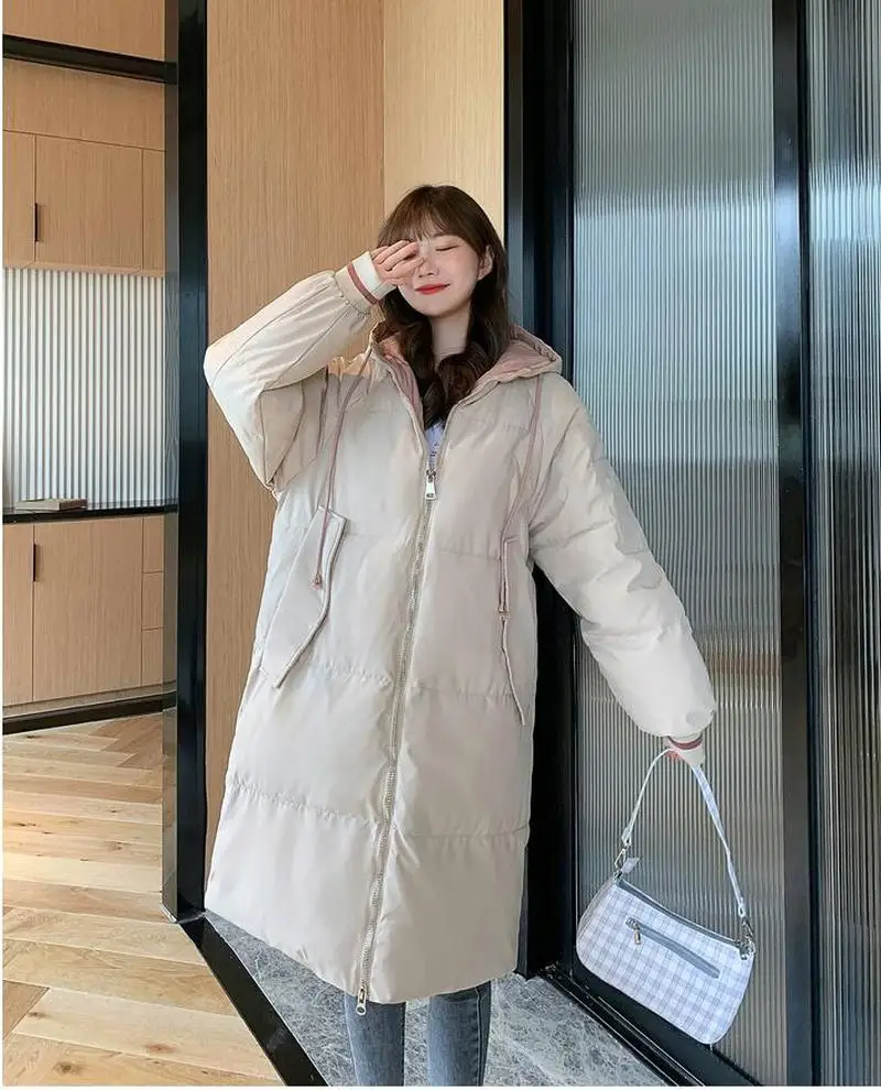 2020 Long Winter Coat Women Hooded Down Parka Ladies New Warm Winter Jacket Women Loose Big Fur Collar Jacket Coat CL757