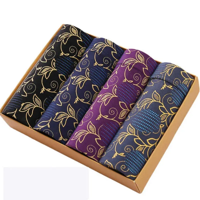 4pcs / Mens Underwear Shorts Boxer Shorts Mens Sexy Underwear High Quaity Men's Underwear Pure Cotton Breathabe Boxer Shorts